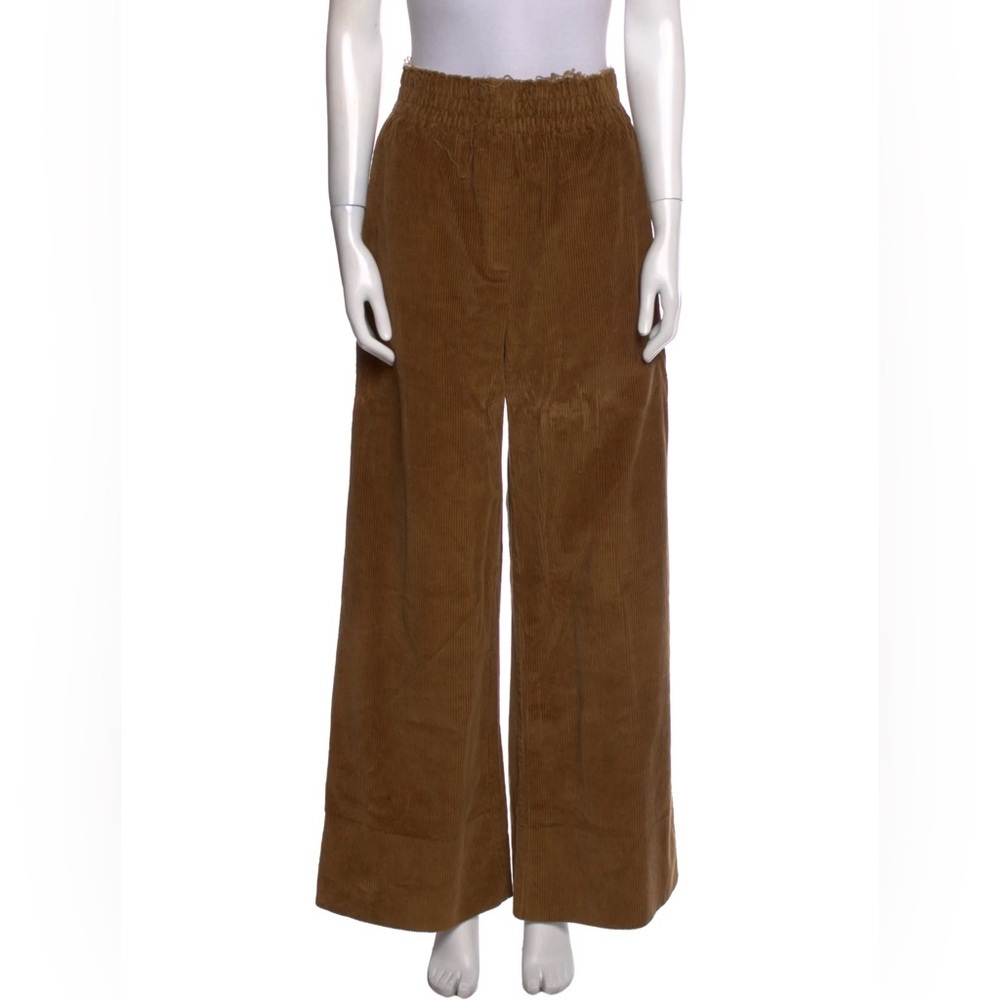 Sea New York Corduroy Wide Leg Pants Brown Elastic Waist Boho Designer Size 6